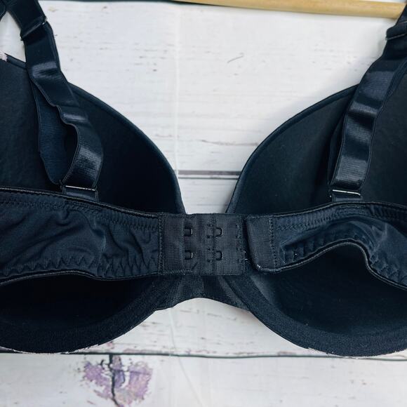 Body Flirt black with soft pink lace padded bra - Picture 6 of 12